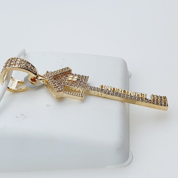 "14K Gold Plated Cubic Zircon Pendant, INUS1BR070 - Picture 5 of 10